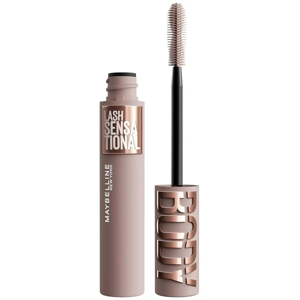 Maybelline Lash Sensational Body Washable Mascara 24HR Blackest Black 0.24 Count